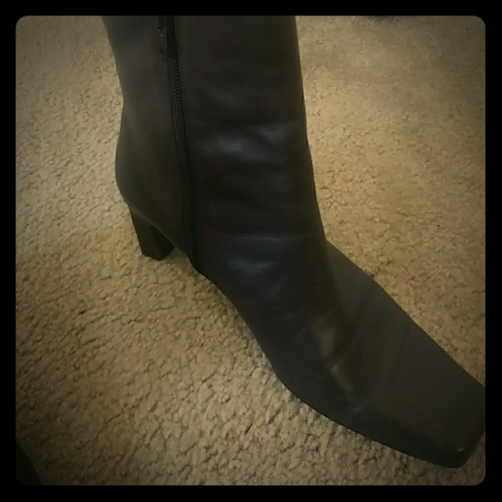 Dark Chocolate Brown Leather Ankle Boots